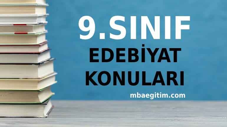 9.Sınıf Türk Dili ve Edebiyatı Konuları 2020 2021 MEB Müfredatı