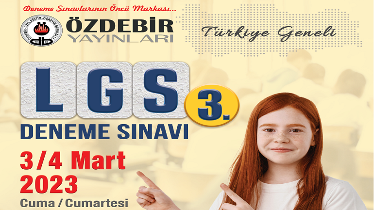 3-4 Mart 2023 Özdebir Türkiye Geneli LGS 3 Cevap Anahtarı